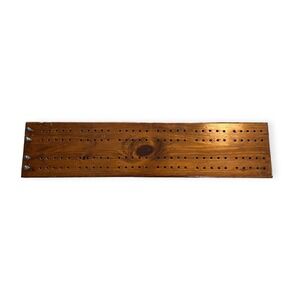 Vintage Cribbage Board‎ Pine with Victorian Door Hinge Playing Pieces